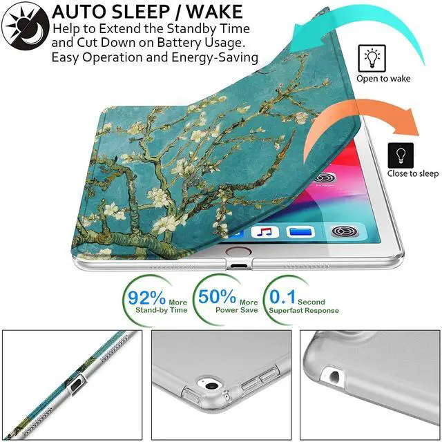 Alt view image 3 of 5 - DuraSafe Cases for iPad PRO 1st Gen 2015 12.9 Inch [ 1 Gen ] ML0H2LL/A ML0G2LL/A ML0N2LL/A ML0Q2LL/A ML0R2LL/A ML0V2LL/A Printed iPad Cover with Translucent Frosted Hard Back - Blossom