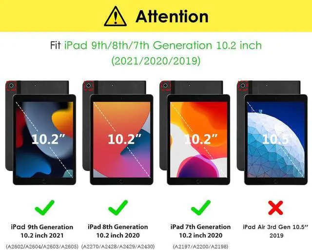 Alt view image 3 of 5 - DTTO for iPad 9th/8th/7th Generation 10.2 Inch Case 2021/2020/2019, Premium Leather Business Folio Stand Cover with 3 Pack HD Clear Tempered Glass Screen Protector, Black Brown