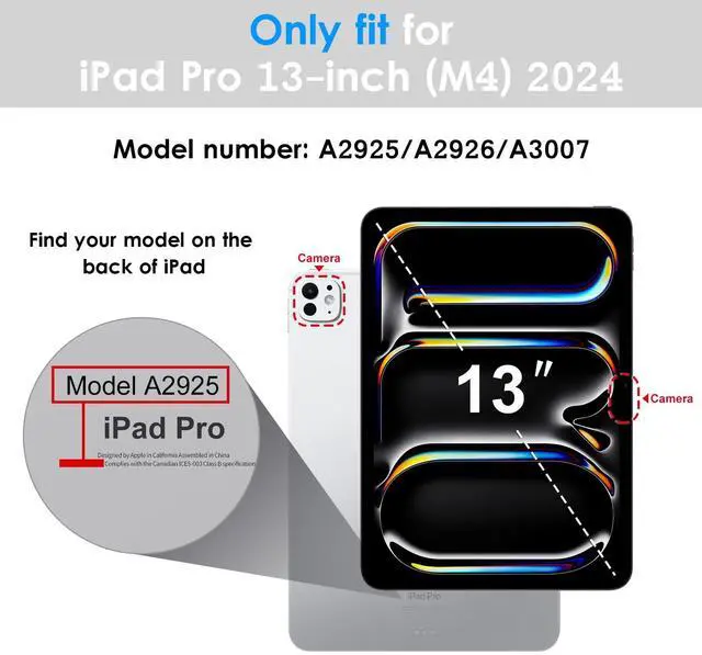 Alt view image 2 of 5 - DTTO for iPad Pro 13 inch Case (M4) 2024, Premium Leather Business Folio Stand Cover with Pencil Holder - Auto Wake/Sleep and Multiple Viewing Angles, Built in Hand Strap & Pocket, White