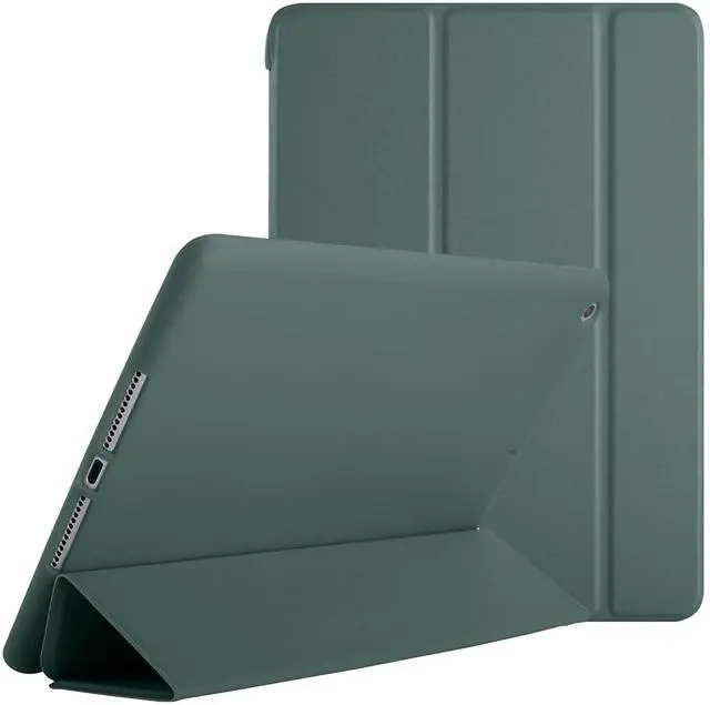 Main image of DuraSafe Cases iPad PRO 11 Inch 2nd [ PRO 11 2020 2 Gen ] A2228 A2068 A2230 A2231 MY232LL/A MXDC2LL/A MXDE2LL/A Smart Trifold Lightweight Soft Silicone TPU Back Case - Dark Green