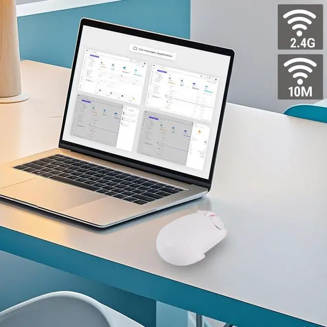 Alt view image 5 of 5 - elec Space Cute Pig Design Wireless Mouse Dual Mode Bluetooth & USB Mouse, Silent Operation, Ergonomic, Perfect for Laptops & PCs, Ideal Gift for Animal Lovers and Kids (White)