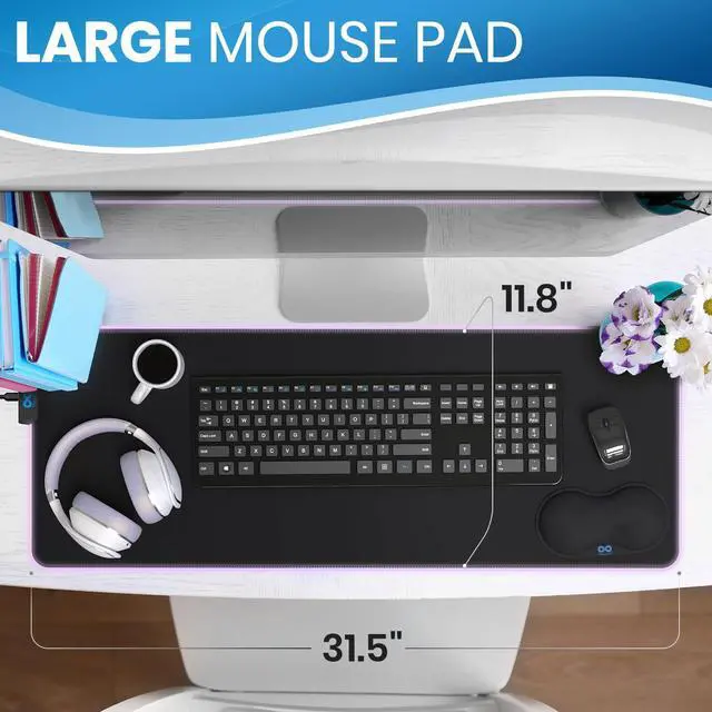 Alt view image 2 of 5 - Everlasting Comfort Gaming Mouse Pad & Bedroom Humidifier Bundle- RGB Desk Mat and Quiet Air Humidification for Enhanced Gaming and Relaxation