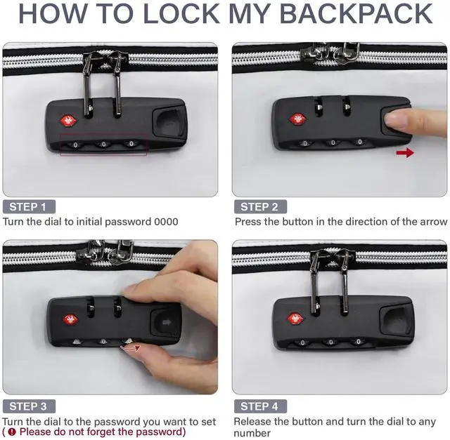 Alt view image 3 of 5 - FABIEN CHERON Travel Backpack for Women, 50L Carry On with USB Charging Port, Anti Theft, 17.3 Inch Laptop Compatible, White, Large