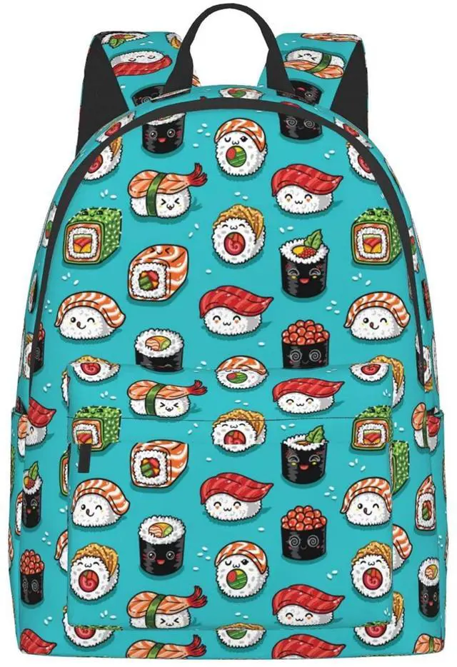 Main image of FeHuew 16 inch backpack funny Food Cute Sushi Laptop Backpack Full Print School Bookbag Shoulder Bag for Travel Daypack