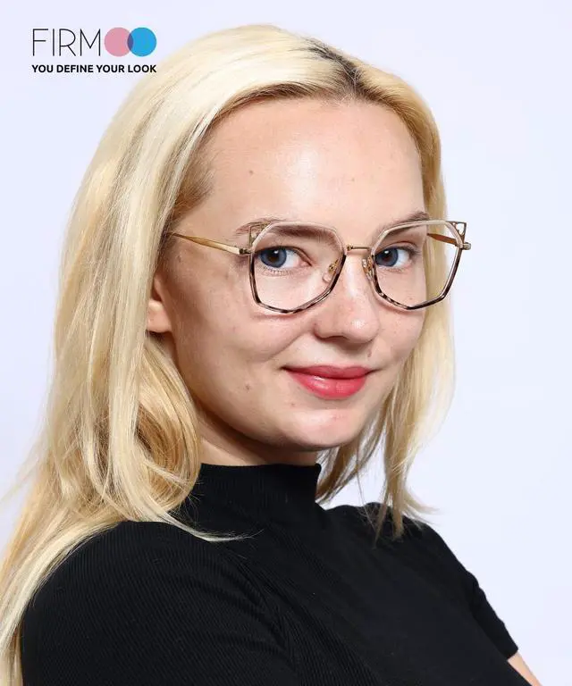 Alt view image 3 of 5 - Firmoo Women Cat Eye Blue Light Glasses, Stylish Vintage Cateye Blue Light Blocking Glasses for Computer, Game, TV, Tortoise, Gold