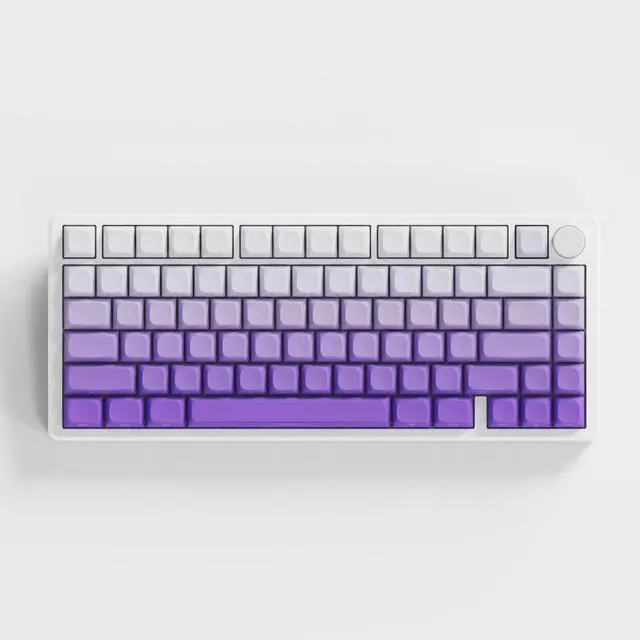 Alt view image 5 of 5 - FLAMING SKOUL Side Printed Keycap Set - Gradient 136 Key, Double Shot Shine Through Custom Keycaps, Custom Keyboard Keycaps Set, OEM Cherry MX Mechanical Keyboard (Lavender)