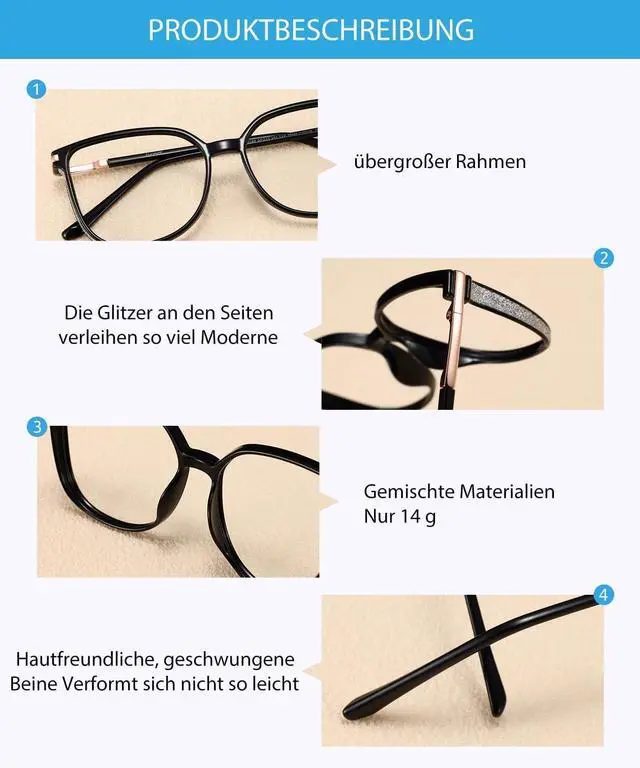 Alt view image 4 of 5 - Firmoo Blue Light Glasses for Women/Men, Computer Blue Light Blocking - Lightweight TR90 Square Frames Black