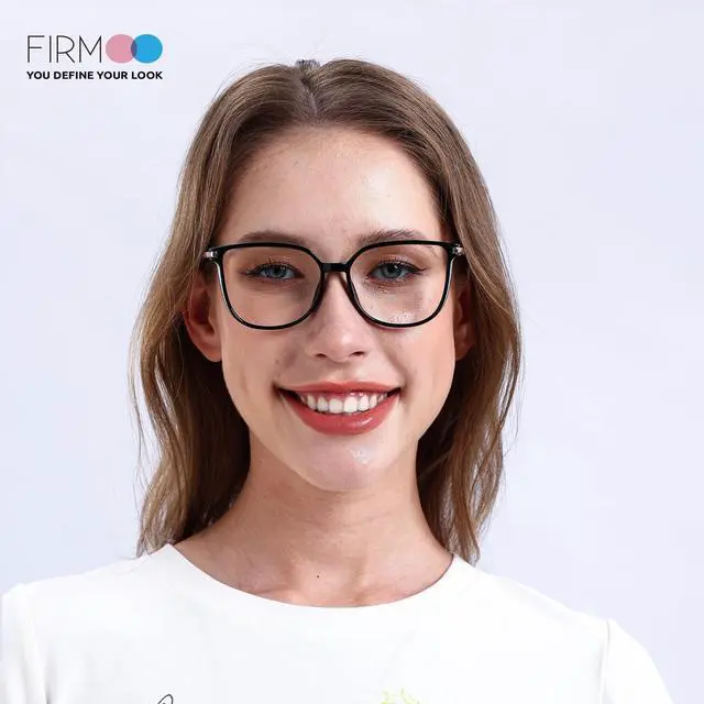 Alt view image 2 of 5 - Firmoo Blue Light Glasses for Women/Men, Computer Blue Light Blocking - Lightweight TR90 Square Frames Black