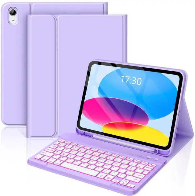 Main image of FUWANG Keyboard Case for iPad A16 11-inch 11th Generation 2025 & 10th Generation 10.9 inch 2022 - Detachable 7 Colors Backlit Bluetooth Folio Keyboard Case for New iPad 11 inch A16/10th Gen, Purple