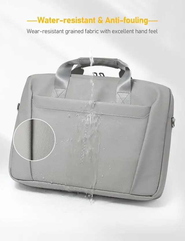 Alt view image 5 of 5 - GAOCHY 13-14 Inch Granulated Shoulder Portable Laptop Bag, Compatible with MacBook Pro 14 M4/M3/M2/M1, ASUS Chromebook Flip CX1, HP 14" Laptop, Crossbody Laptop Bag, Silk Grey