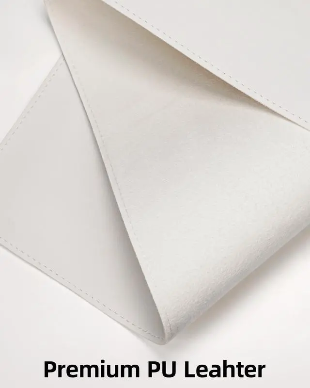 Alt view image 2 of 5 - Leather Desk Pad Protector, Large Desk Pad Mat, Office Desk mat,Waterproof Non-Slip PU Leather Desk Blotter,Desk Accessories for Home/Decor(White, 55" x 17")