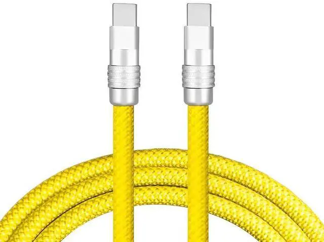 Main image of GentsStride Rainbow Chubby - Colorful Chubby Cable Gradual Durable Charger Cable USB-C to USB A Cable Nylon Braided Fast Charging Data Cord for Phone, Yellow, Type-C to Type-C, 6.6 FT