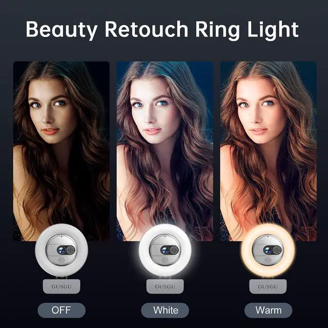 Alt view image 3 of 5 - GUSGU G910 2K Quad HD Webcam for PC, with Microphone & Light & Privacy Cover, Web Camera for Desktop Computer/Laptop/MacBook, USB Streaming Camera