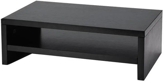 Main image of Black Monitor Stand, Monitor Riser Wood, Wood Monitor Stand, Wooden Monitor Riser for Monitors/Laptop/PC Desk Risers for Monitors Standing, 2 Tier Monitor Stand, Desk Shelf for Desktop 2-Tier Black
