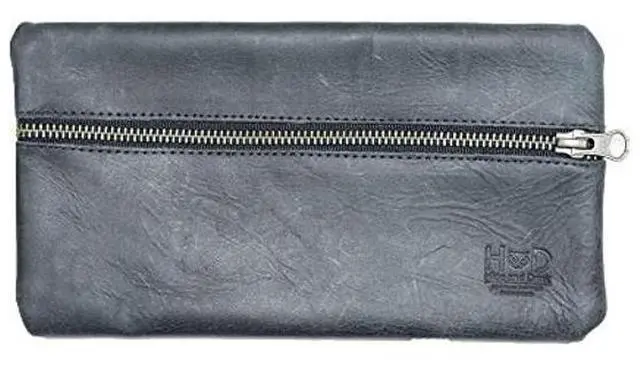 Main image of Hide & Drink, Rustic Leather All Purpose Utility & Charger Case for MacBook & iPad, Handmade - Charcoal Black