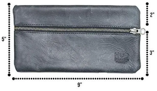 Alt view image 3 of 5 - Hide & Drink, Rustic Leather All Purpose Utility & Charger Case for MacBook & iPad, Handmade - Charcoal Black