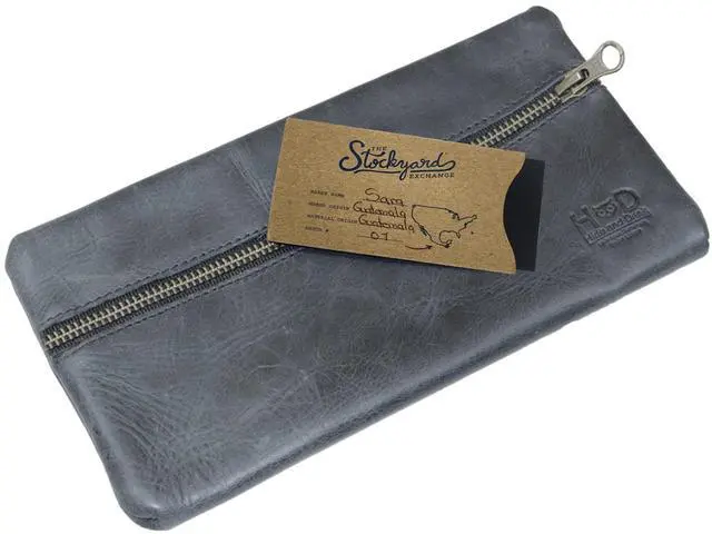 Alt view image 4 of 5 - Hide & Drink, Rustic Leather All Purpose Utility & Charger Case for MacBook & iPad, Handmade - Charcoal Black