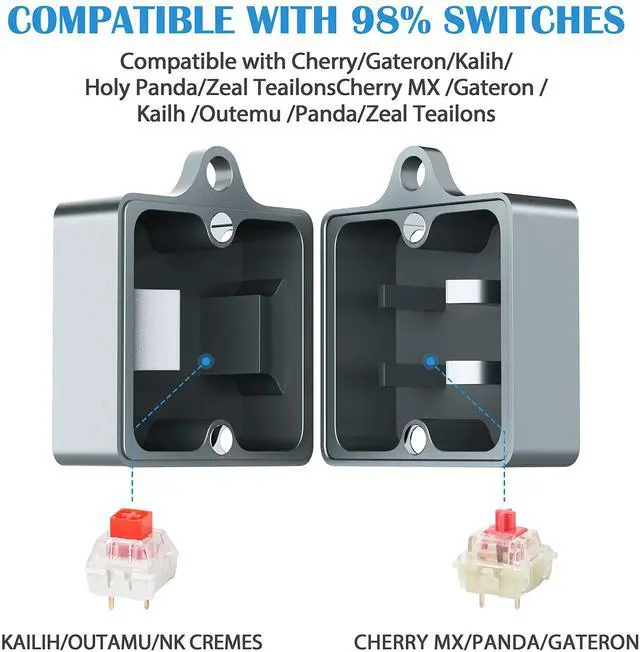 Alt view image 2 of 5 - HONKID Switch Opener Aluminum Keyboard Switch Opener for Cherry MX Gateron Kailh Box Outemu Akko and Panda Mechanical Switches with Metal Magnet (Grey)