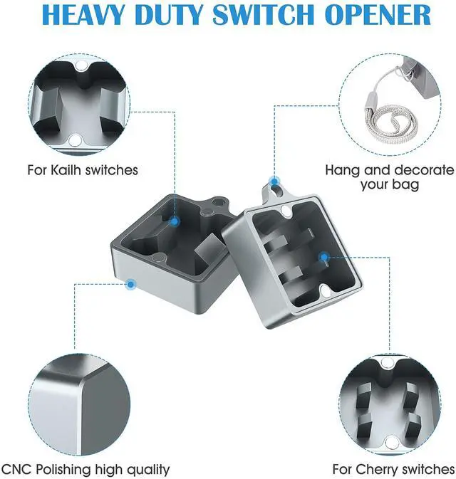 Alt view image 4 of 5 - HONKID Switch Opener Aluminum Keyboard Switch Opener for Cherry MX Gateron Kailh Box Outemu Akko and Panda Mechanical Switches with Metal Magnet (Grey)