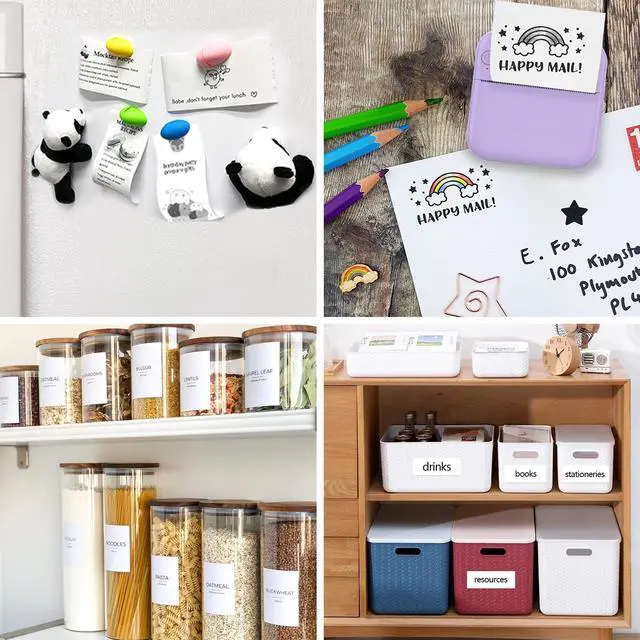 Alt view image 5 of 5 - HUIJUTCHEN Mini Sticker Printer - Mini Pocket Printer for iPhone with 10 Rolls Thermal Paper for Journal, Memo, Photo, Purple