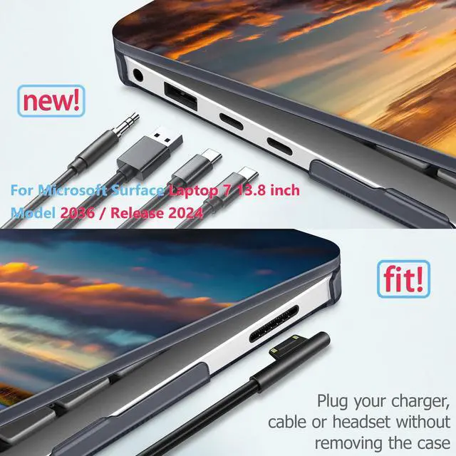 Alt view image 3 of 5 - ICEKEE Case for 13.8 inch Microsoft Surface Laptop 2024 Windows 11 AI PC Surface Laptop 7 Cover Fits Model 2036, Keyboard Cover +Screen Protector +Dust Plugs, Tree Landscape