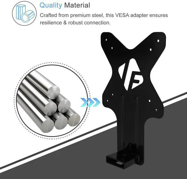 Alt view image 2 of 5 - IFCASE Quick Attach VESA Adapter for HP Monitors 27er, 27es, 27ea, 25er, 25es, 24ea, 24es, 23er, 23es, 22er, 22es, 22f, 23f, 24f, 25f, 27f, 27fw (Black) 2 Packs