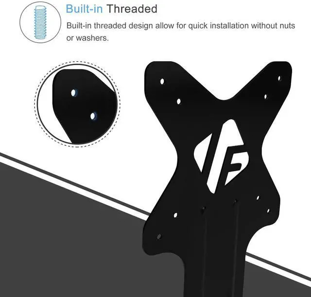 Alt view image 4 of 5 - IFCASE Quick Attach VESA Adapter for HP Monitors 27er, 27es, 27ea, 25er, 25es, 24ea, 24es, 23er, 23es, 22er, 22es, 22f, 23f, 24f, 25f, 27f, 27fw (Black) 2 Packs