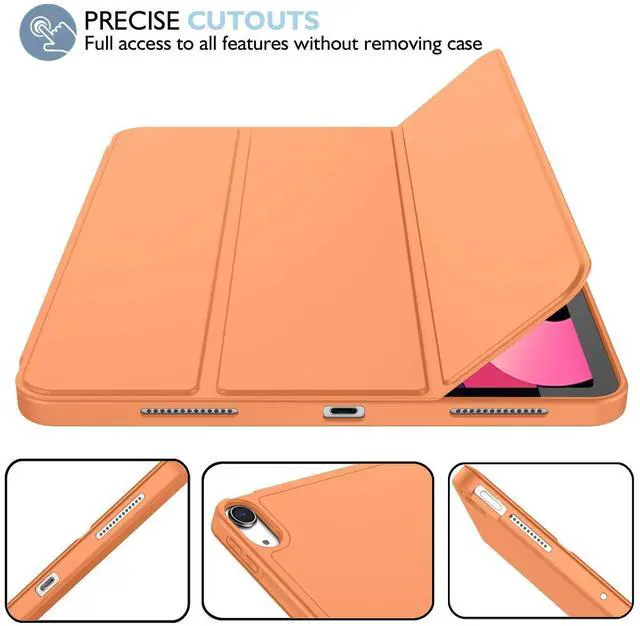 Alt view image 4 of 5 - iMieet iPad Air 11 Inch Case M3(2025) / M2 (2024), iPad Air 5th/4th Generation Case 2022/2020 10.9 Inch with Pencil Holder,Trifold Stand Smart Case with Soft TPU Back(Orange)