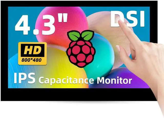 Main image of iPistBit 4.3 Inch Raspberry Pi Screen, 800x480 Pixel Capacitive Touchscreen, MIPI DSI LCD Display for Raspberry Pi, Driver-Free