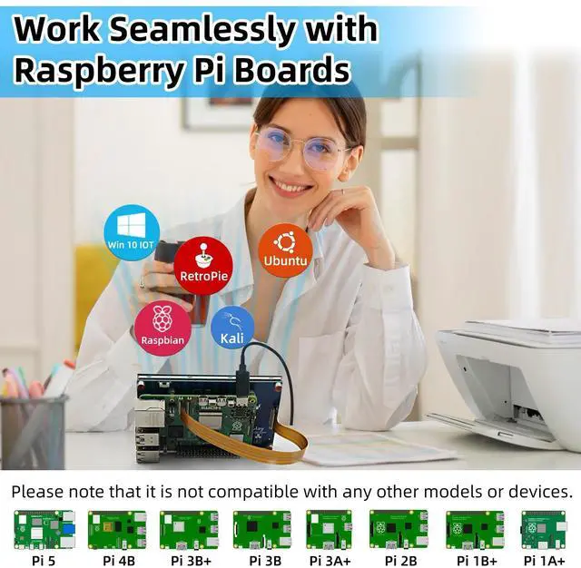 Alt view image 4 of 5 - iPistBit 4.3 Inch Raspberry Pi Screen, 800x480 Pixel Capacitive Touchscreen, MIPI DSI LCD Display for Raspberry Pi, Driver-Free