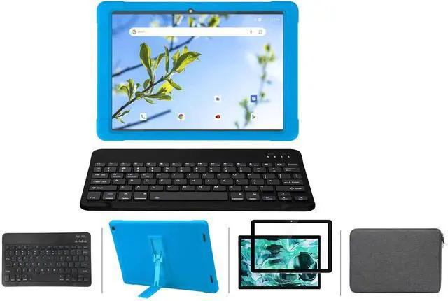 Main image of (4 in 1) Onn 11 inch Tablet Pro Keyboard Case and Screen Protector (2023 Model), Screen Protector and Case for Onn 11'' Tablet Pro (Blue)