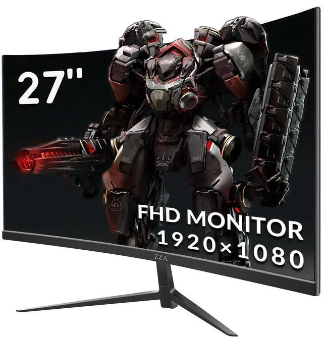 Main image of ZZA Gaming Monitor 27 Inch Curved 200Hz|180Hz| 165Hz|144Hz|1ms| Computer Monitor FHD|1080P| 90% DCI-P3,100% sRGB,PC Monitor FreeSync| HDMI|HDR|Low Blue Light| HDMI|DP Ports| VESA Mount| Metal Stand