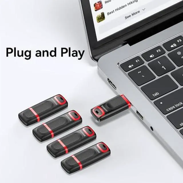 Alt view image 2 of 5 - JUANWE 64 GB Flash Drive 5 Pack Thumb Drives 64GB USB 2.0 Memory Stick USB Drive 64GB USB Key Zip Drive Bulk with LED Indicator for Data Storage (64GB 5Pack)