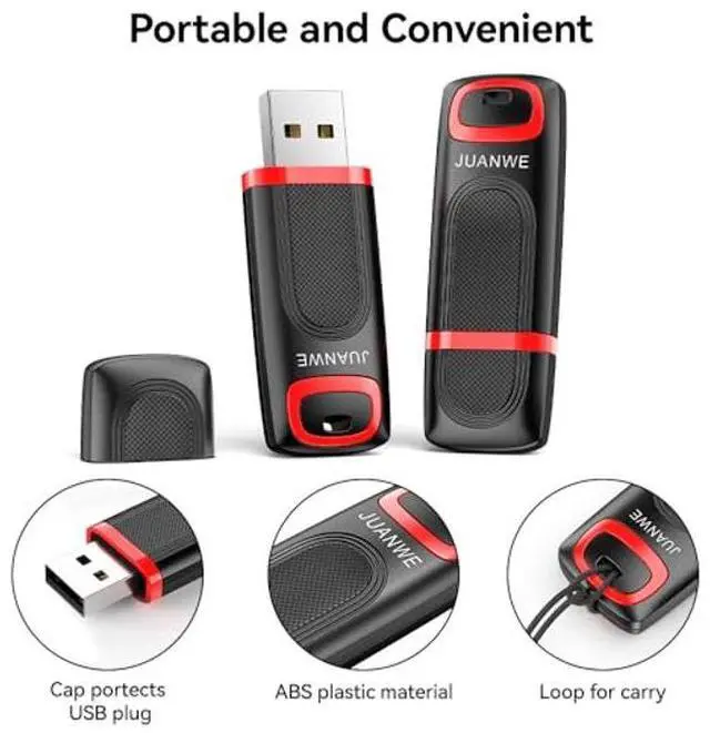Alt view image 4 of 5 - JUANWE 64 GB Flash Drive 5 Pack Thumb Drives 64GB USB 2.0 Memory Stick USB Drive 64GB USB Key Zip Drive Bulk with LED Indicator for Data Storage (64GB 5Pack)