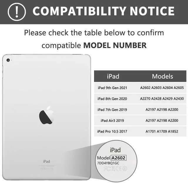 Alt view image 2 of 5 - KBCASE Keyboard Case for iPad 9th/8th/7th Generation 2021/2020/2019, Compatible with iPad Air 3/Pro 10.5, Detachable Bluetooth Keyboard Case with Pencil Holder (Gray)