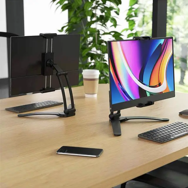 Alt view image 4 of 5 - Kado Portable Monitor 15.6'' FHD 1080p Aluminum Alloy Stand Set, Ultra-Slim Laptop Monitor 1920x1080 with Built-in Speakers, IPS Display for PC, Mac, Phone, Xbox, PS5, USB-C & HDMI Connectivity