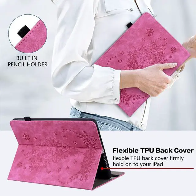Alt view image 5 of 5 - KEFBWAO Case for  Kindle Fire Max 11 (13th Generation, 2023 Release), Multi-Angle Flip PU Leather Cover with Stylus Holder for Fire Max 11 Tablet Case, Rose