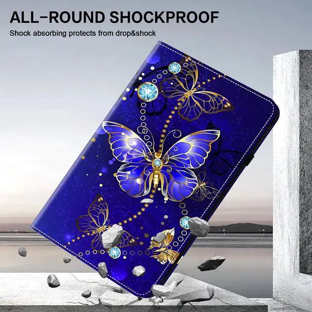 Alt view image 4 of 5 - KEFBWAO Case for All-New Fire 7 Tablet (12th Generation, 2022 Release), Stylus Holder Flip Wallet Leather Shockproof Cover for Fire 7 Tablet Case, Diamond Butterfly