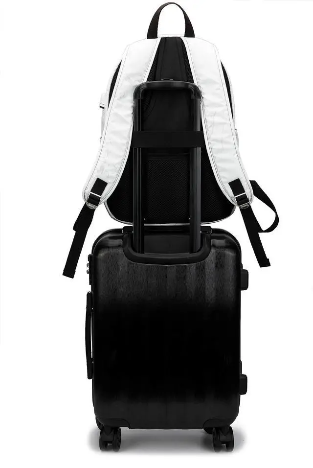 Alt view image 3 of 5 - Kinmac Water Resistant Laptop Travel Outdoor Backpack with USB Charging Port for 13 inch 14 inch and 15.6 inch Laptop (White Marble)