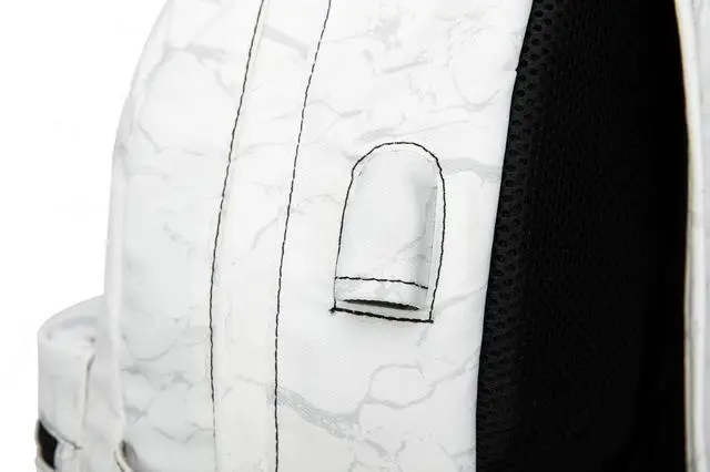 Alt view image 5 of 5 - Kinmac Water Resistant Laptop Travel Outdoor Backpack with USB Charging Port for 13 inch 14 inch and 15.6 inch Laptop (White Marble)