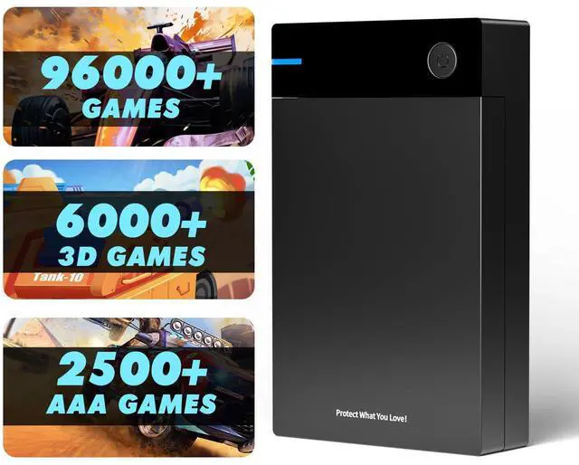 Main image of Kinhank 12tb Retro Game Hard Drive with 96000+ Games, Retro Game Consoles Compatible with 400+ Emulators, Portable Game Hard Drive Disk Compatible with Win 7/8/10/11