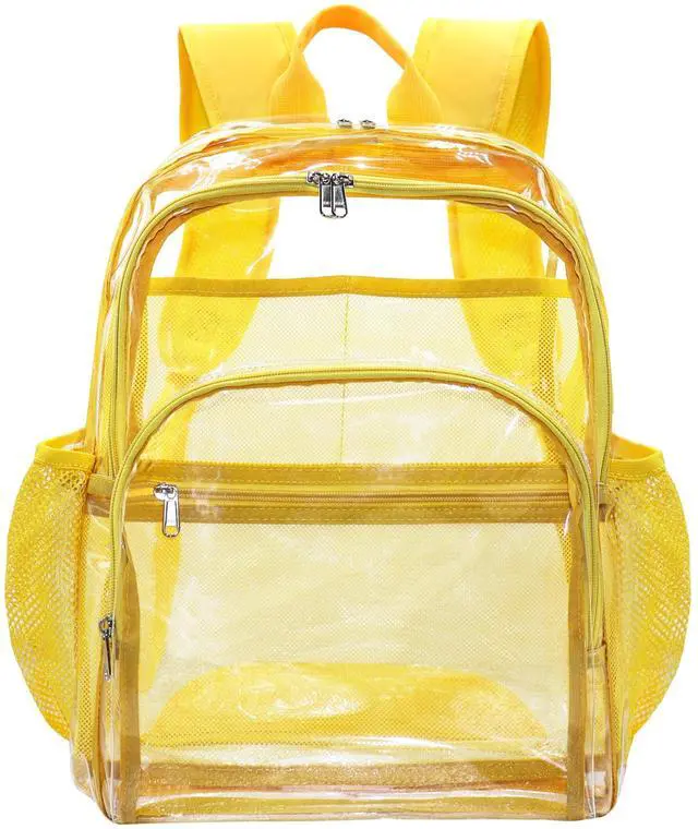 Main image of KUI WAN Clear Backpack, Clear Book Bag Stadium Large See Through Backpack Heavy Duty Transparent Clear Bag for Work, School