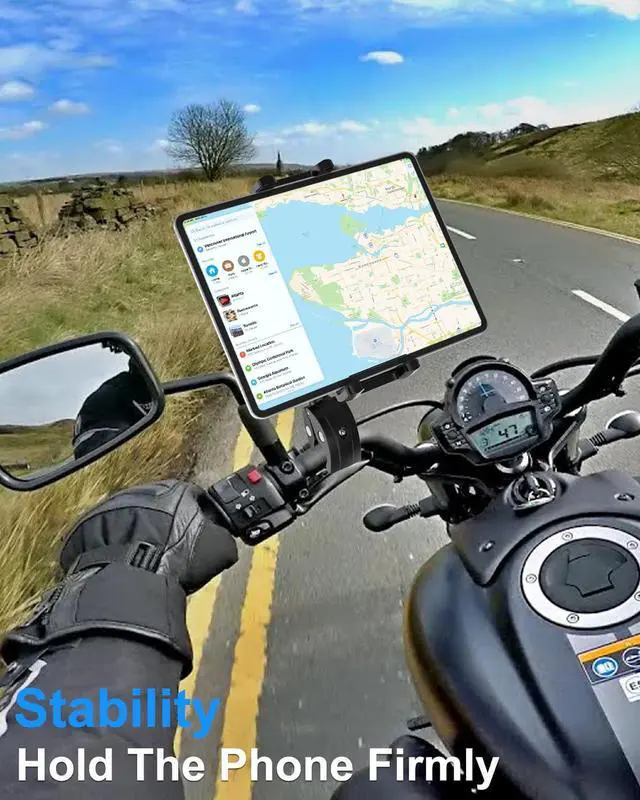 Alt view image 5 of 5 - Kolasels Gooseneck Tablet Holder for Bike, Motorcycle, Wheelchair, Treadmill, Exercise Bicycle, Scooter, Stroller, Handlebar Tablet Mount for iPad Pro, Air, Mini, Galaxy Tabs, 4.7-12.9" Tablet & Phone