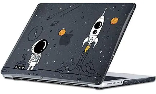 Alt view image 3 of 5 - LCMOCICO for MacBook Pro 14 inch Case 2024 2023 2022 2021 Model M4 A3112 A3185 A3401 M3 A2918 A2992 M2 A2779 M1 A2442, Glitter Crystal Black Printed Plastic Hard Shell Case, Astronauts & Spacecraft
