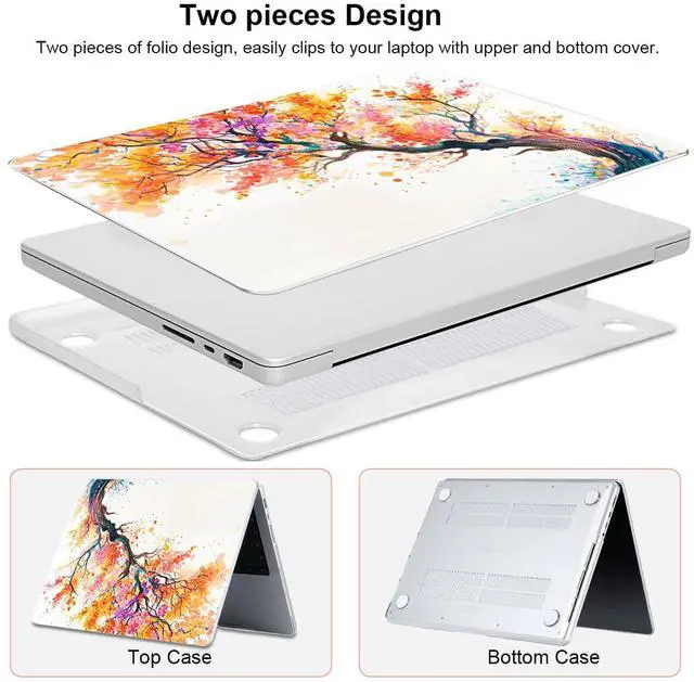 Alt view image 3 of 5 - LCMOCICO Compatible with MacBook Pro 14 inch Case M4 2024 2023 2022 2021 Release A3112 A3185 A3401 M3 A2918 A2992 M2 A2779 M1 A2442 Pro/Max Chip, Pattern Plastic Hard Shell Cover, Phoenix Tree Flowers