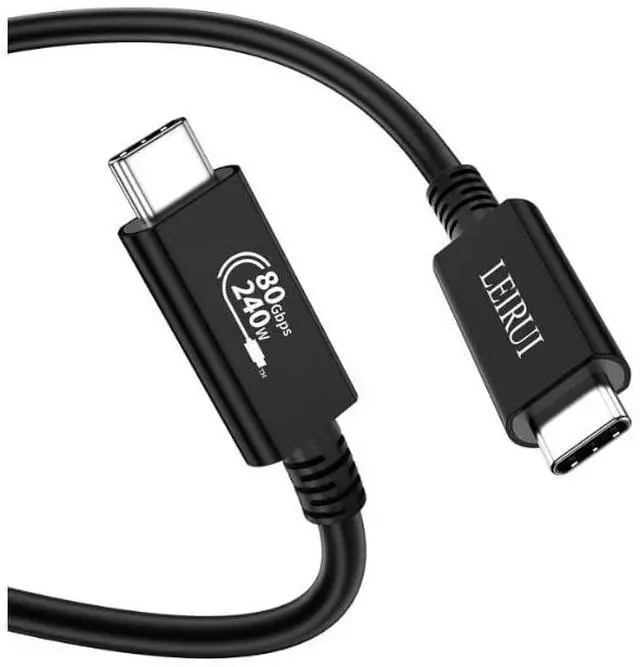 Main image of LEIRUI USB C to USB C Cable 80Gbps for Thunderbolt 5 - 8K@60Hz 4K@540Hz/144Hz Displays, 240W PD Fast Charging Compatible With Thunderbolt 4/5, SSD, MacBook M4 Pro, Dock, eGPU