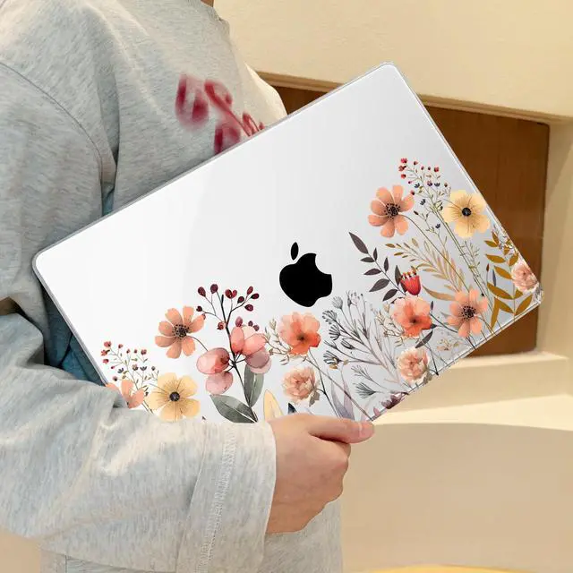 Alt view image 3 of 4 - Lepeoac for MacBook Pro 14 Inch 2024 2023 2022 2021 Release M4 A3112 A3401 A3185 M3 A2918 A2992 M2 A2779 M1 A2442 Pro/Max Chip, Plastic Hard Shell Case with Keyboard Cover, Watercolor Flowers