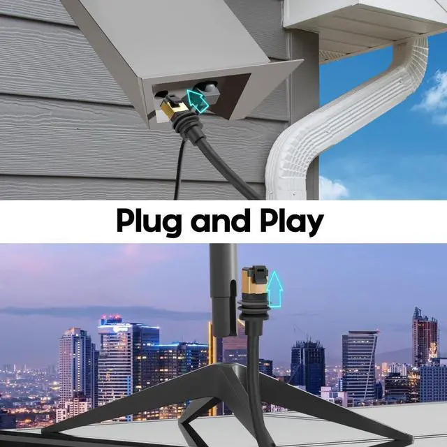 Alt view image 2 of 5 - letoom Compatible Starlink Gen 3 Cable Starlink V3 Cable Rectangular Satellite Replacement Waterproof Starlink Cables Extension Cord (49.2FT/15M)