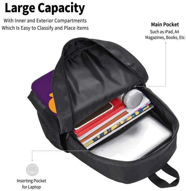 Alt view image 4 of 5 - Large Backpack Personalized Laptop Ipad Tablet Travel, Black