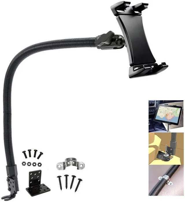 Alt view image 3 of 5 - LycoGear Heavy Duty 24" ELD Floor or Drill Base Tablet/Smartphone Mount w/Universal Holder | Easy Install | Fits iPad Galalxy Tablets and iPhone Smartphones (Includes 2nd Drill Plate Kit)